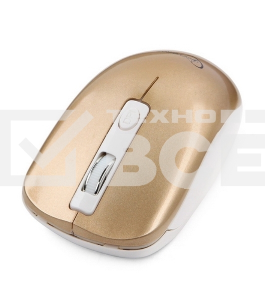 Мышь беспроводная Gembird MUSW-400-G золотой, 1600 dpi, радиоканал, USB, кнопки - 4
