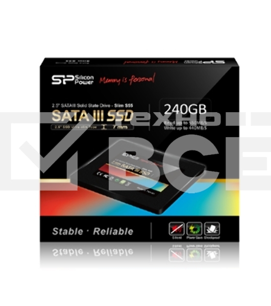 Накопитель SSD SiliconPower Slim S55, 240Gb, SATA, 2.5