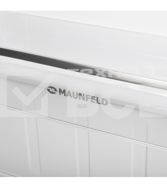 Холодильник Maunfeld MFF144SFW белый глянц. двухкамерный 154/52л морозилка снизу, ручная разморозка
