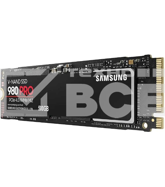 Накопитель SSD Samsung 980 PRO, 500GB, PCIe 4.0 x4, M.2 2280, NVMe, R/W 6900/5000