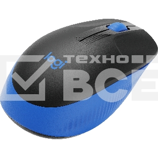 Мышь беспроводная Logitech M190 черный/синий, 1000 dpi, радиоканал, USB, кнопки - 3
