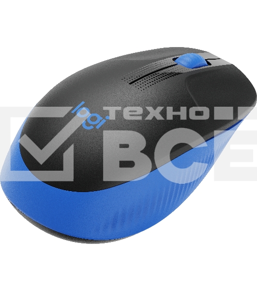 Мышь беспроводная Logitech M190 черный/синий, 1000 dpi, радиоканал, USB, кнопки - 3