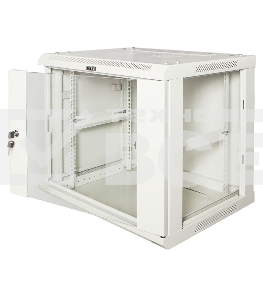 Шкаф настенный серии Pro, 6U 600x600, стеклянная дверь