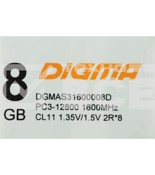 Оперативная память Digma, DDR3, 8GB (1x8 GB), 1600 MHz, CL11, SO-DIMM
