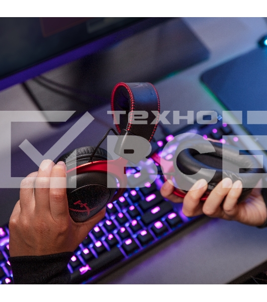 Наушники с микрофоном HyperX Cloud II черный/красный 1м мониторные оголовье (4P5M0AA)