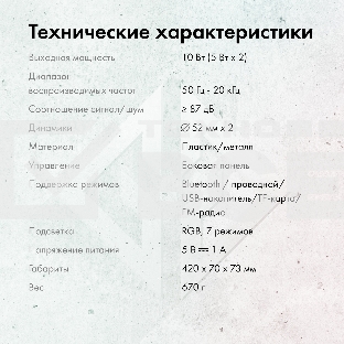 Саундбар GMNG GG-SP100UB 2.0 10Вт белый