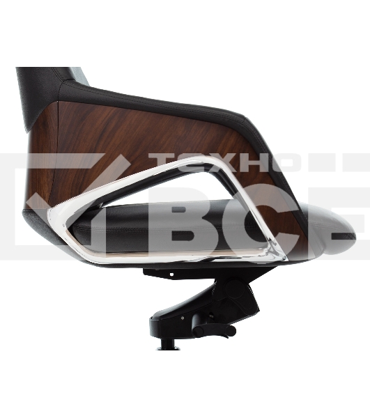 Кресло руководителя Бюрократ _DAO-2 черный кожа с подголов. крестовина алюминий