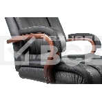 Кресло руководителя Бюрократ T-9925WALNUT/BLACK черный, кожа, крестовина дерево, фото36