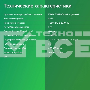 Умная лампа Digma DiLight L1 GU10 5Вт 400lm Wi-Fi (DLL1GU10)