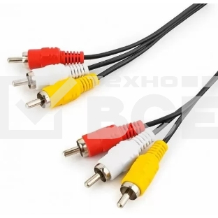 Кабель GoPower 3XRCA (M)-3XRCA (M) 5.0M 00-00027486 черный