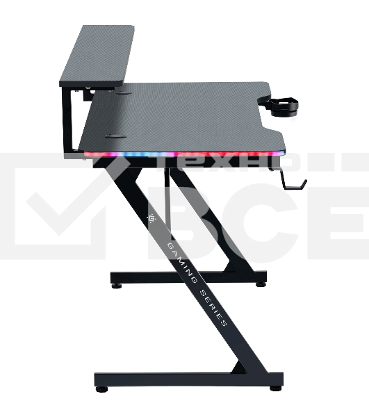 Стол игровой Defender Adamant полка,подвесы,черн,МДФ,RGB