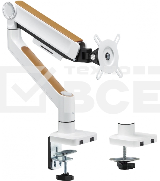 Кронштейн для мониторов Ultramounts UM732W белый/коричневый 17'-32' макс.8кг крепление к столешнице поворот и наклон