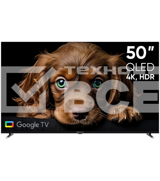 Телевизор Topdevice 50'' TDTV50CQ09U черный QLED UHD 60Hz Google TV 2/16Гб