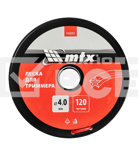 Леска для триммера звезда 4,0 мм х 120 м, на катушке MTX