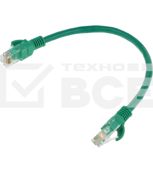 Патч-корд UTP Cablexpertкат.6, 0.25м, литой, многожильный (зелёный)