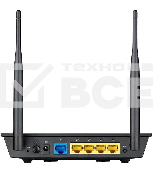 Сетевое оборудование ASUS RT-N12 E WiFi Router (RTL) 802.11b/g/n, 4UTP 10/100 Mbps, 1WAN, 300Mbps, 2x2dBi