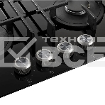 Варочная поверхность Kuppersberg FG 68 B газ, High-Tech, 60 см, автоматический электроподжиг, газ-контроль, форсунки под сжиженый газ, механическое/сенсорное управление, таймер, блокировка панели управления, подсветка панели управления, SABAF конфорки, чугунные решетки, цвет черный, цвет фурнитуры черно-серебристый, фото17