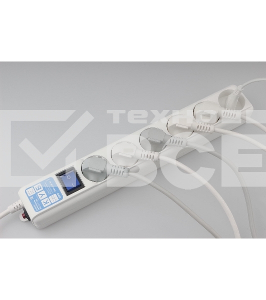 Сетевой фильтр PowerCube, PC PRO, 5 м, 6р, белый, 16А, SPL6-16-P-5M