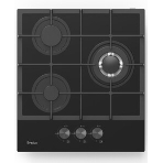 Газовая варочная панель Evelux HEG 425 BG Hi-Tech, 45 см, 3 конфорки, WOK-конфорка, чугунные решетки, газ-контроль, электроподжиг, механическое управление, черный, фото5