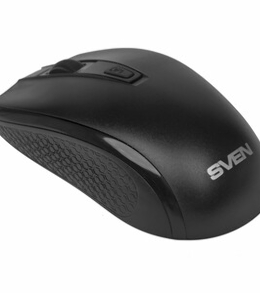 Мышь беспроводная SVEN RX-220W черный, 1600 dpi, радиоканал, USB, кнопки - 4