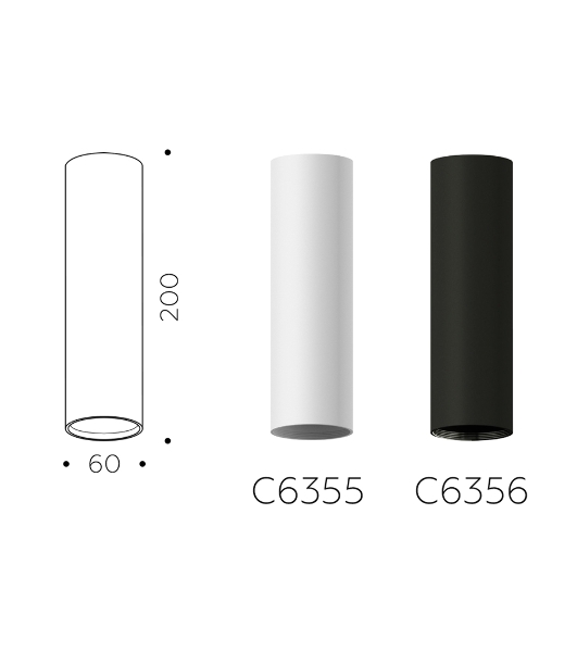 Корпус светильника C6356 SBK черный песок D60*H200mm MR16 GU5.3
