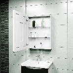 Зеркальный шкаф Bau Stil 60х80, LED подсветка, сенсор, плавное закрывание, оборачиваемый, фото13
