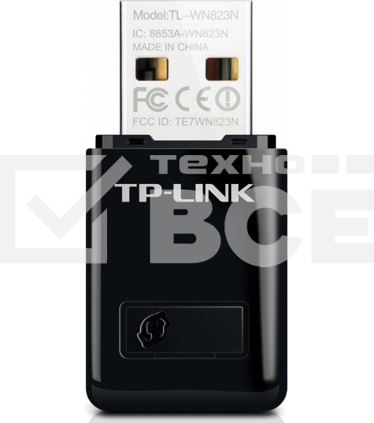 Сетевой адаптер TP-Link SOHO TL-WN823N Беспроводной USB мини адаптер 300 Мбит/с стандарта N c кнопкой QSS(Realtec)