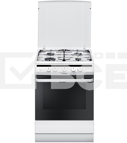 Плита газовая Hansa FCGW61000 белый, конфорок 4 шт, духовка 58 л, 60 см x 85 см x 60 см