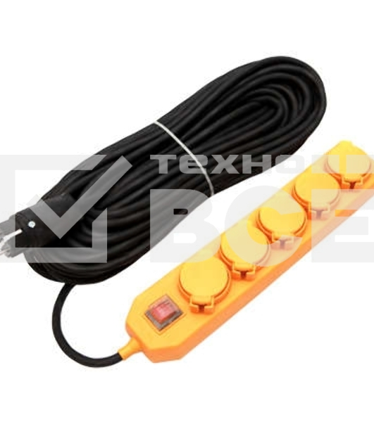 Удлинитель 5х20м с заземл. 16А IP44 У10-026 с выкл. с индик. КГ 3х1.5 розетки с защ. крышкой UNIVersal 9634139