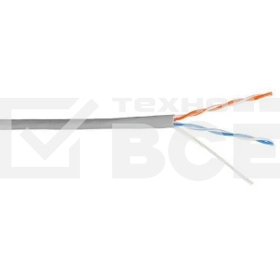 Кабель информационный Lanmaster NM-UTP5E2PR-CCA кат.5е U/UTP не экранированный 2X2 PVC внутренний 305м серый