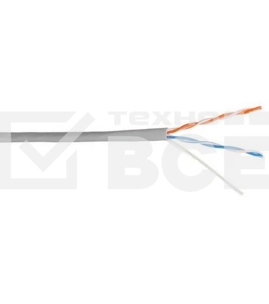 Кабель информационный Lanmaster NM-UTP5E2PR-CCA кат.5е U/UTP не экранированный 2X2 PVC внутренний 305м серый