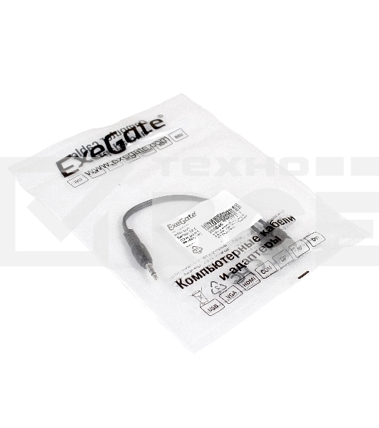 Кабель-разветвитель аудио Exegate EX284946RUS EX-CCA-415-0.3 (3.5mm Jack M/2x3.5mm Jack F, 0,3м)