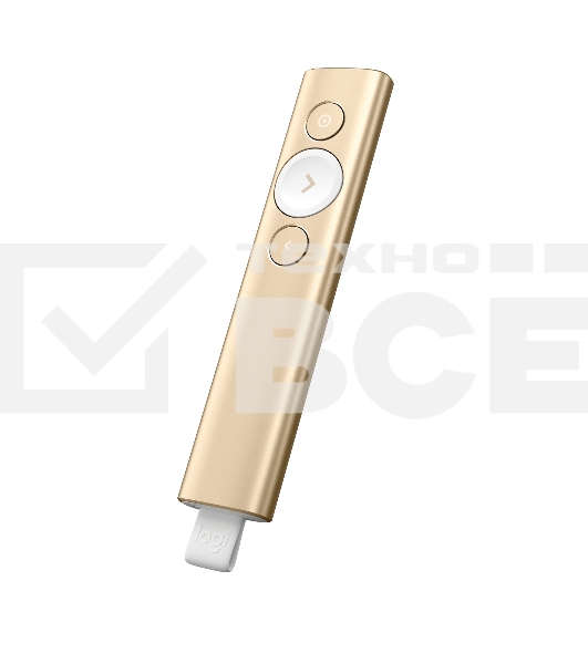 Презентер Logitech Spotlight золотистый, радиоканал, USB, кнопки - 3