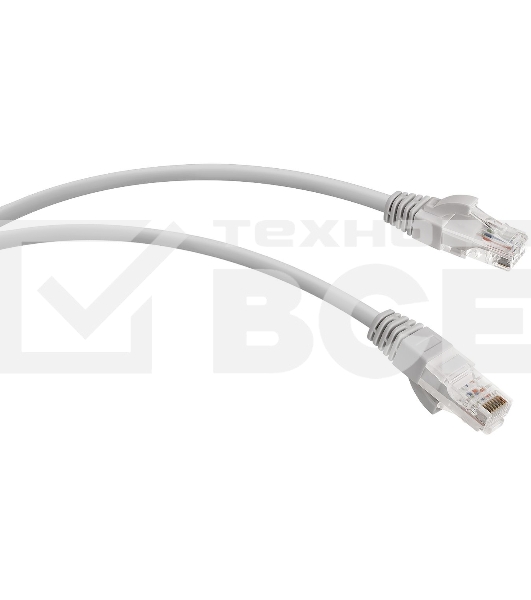 Патч-корд WRline WR-PC-RJ45-UTP-5E-2-GY UTP RJ-45 вил.-вилка RJ-45 cat.5e 2м серый LSZH (уп.:1шт)
