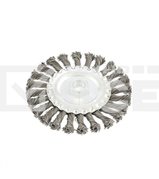 Щетка Matrix для УШМ, 125 мм, М14, Плоская, крученая проволока 0,8 мм