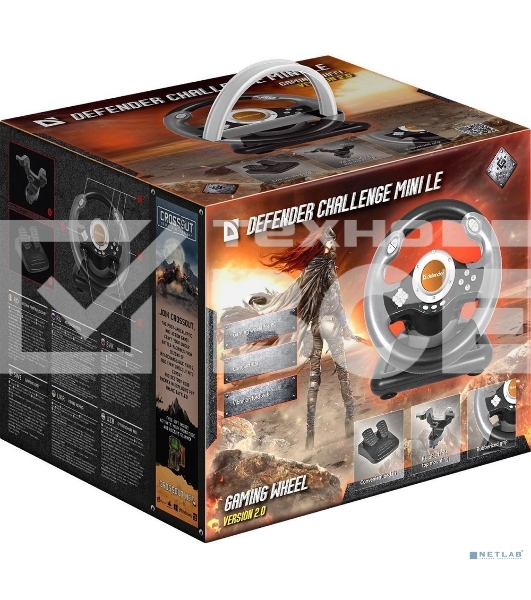 Руль Defender CHALLENGE MINI {Руль+ педали, 10кн., 200мм.,USB}