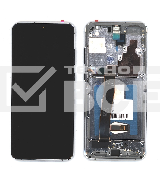 Дисплей для Samsung Galaxy S20 Ultra SM-G988B в сборе с тачскрином и рамкой (OLED) черный