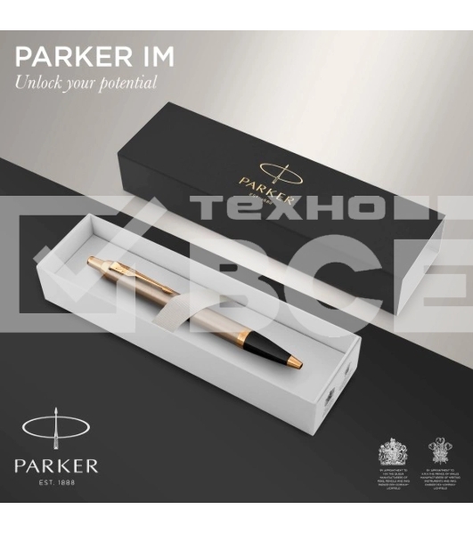 Ручка шариковая Parker IM Core K321 (CW1931670) Brushed Metal GT M син. черн. подар.кор.