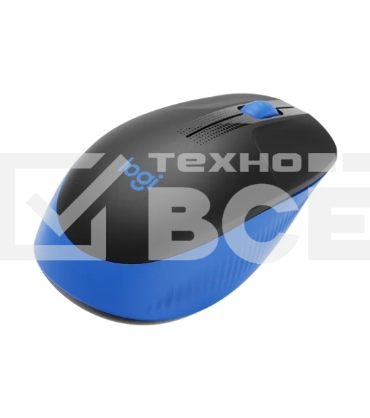 Мышь беспроводная Logitech M190 черный/синий, 1000 dpi, радиоканал, USB, кнопки - 3