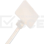 Стяжка пластиковая нейлоновая с площадкой для маркировки 3,6х205 мм, белый, 100 шт, фото3