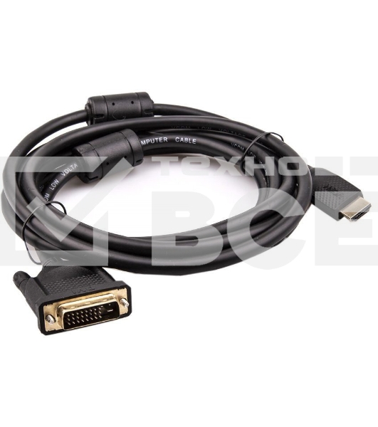 Кабель HDMI AM/DVI(24+1)M, 3м, CU, 1080P@60Hz, 2F, VCOM <CG484GD-3M>