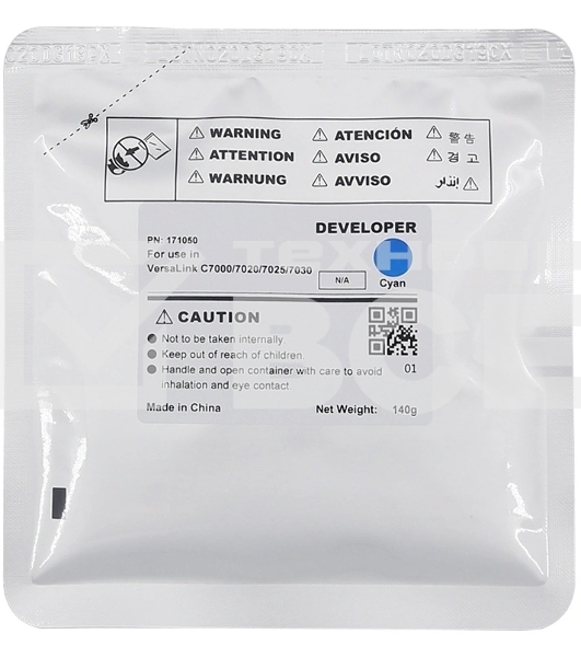 Девелопер CET для Xerox VersaLink C7000/C7020/C7025/7C030 Cyan (140г, 400000 стр.)