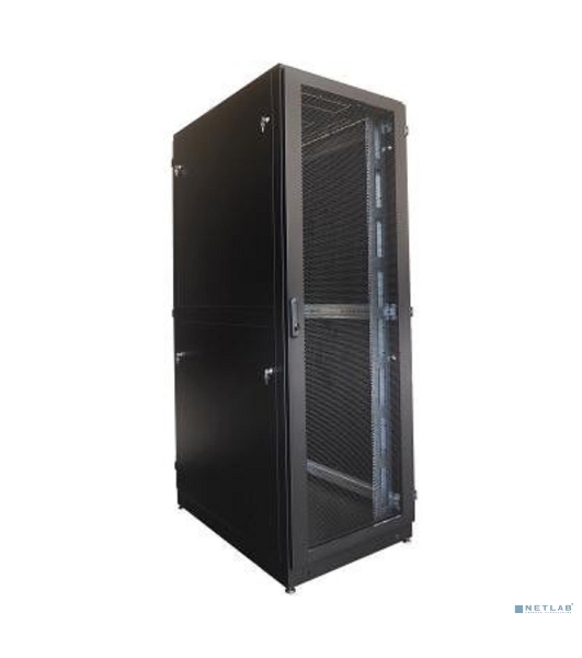 Шкаф серверный напольный 42U (600 1200) дверь перфорированная 2 шт., цвет черный