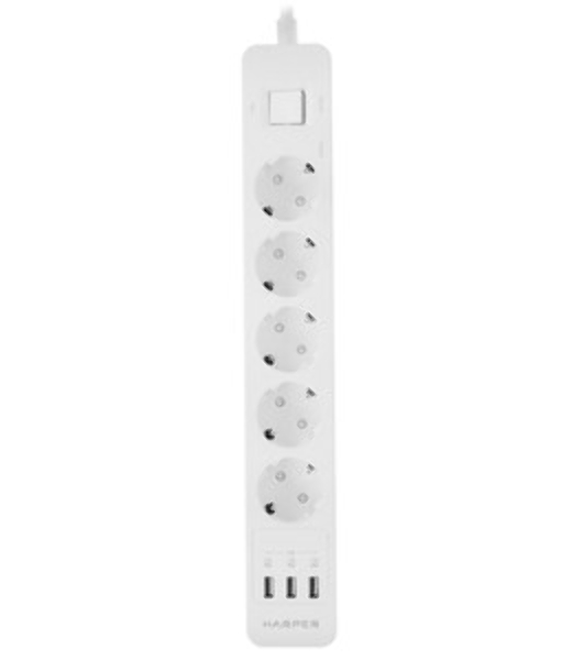 Удлинитель с USB зарядкой Harper UCH-510 White