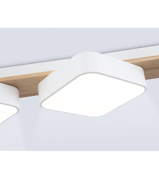 Светильник Ambrella light FL4877/3 WH/WD белый/дерево 54W 3000-6000K 680*200*70 (без ПДУ)