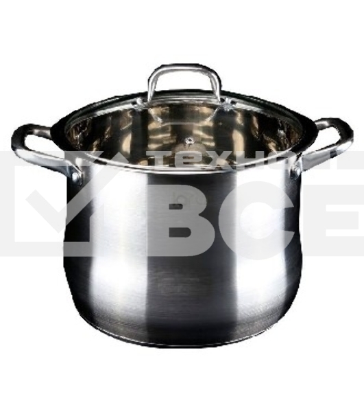 Кастрюля LARA LR02-46 20,0л LR02-46 Кастрюля LARA (нерж) 32x25см, 20л, капсулир индукц дно, крышка из стали