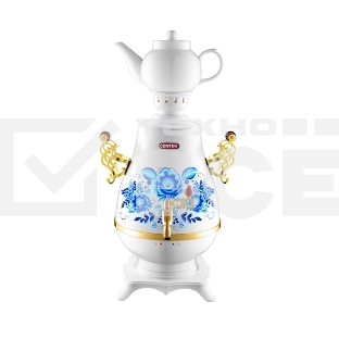 Самовар Centek СТ-0092 A (белый+рисунок+золото), 4.0л, 2300Вт, поддерж.t + LED индикатор, керам зав.
