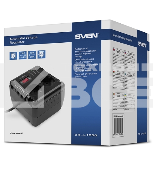 Сетевой фильтр SVEN Стабилизатор напряжения VR-L1000 [SV-014872]