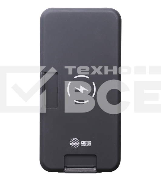 Портативный аккумулятор Cactus CS-PBFSQT-10000 Li-Pol 10000mAh 3A+3A черный 1xUSB беспроводная зарядка