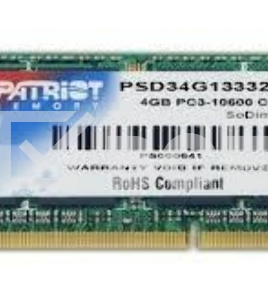 Оперативная память Patriot, DDR3, 4GB (1x4 GB), 1333 MHz, CL9, SO-DIMM